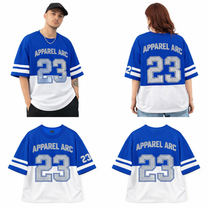 Camiseta Oversize de Malla Personalizada con Pedrería para Ropa Urbana, Venta al por Mayor, Proveedor de Ropa Deportiva a Granel en EE. UU. - Product Image 1