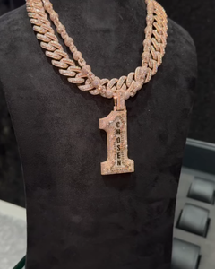 Collar de Plata de Ley 925 con Colgante de Moissanita Número 1, Cadena Cubana, Estilo Hip Hop, Letra Personalizada, Certificado GRA, Chapado en Oro - Product Image 1