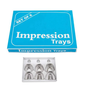 Juego de 6 Bandejas de Impresión Dental Azicon - Bandejas de Impresión Oral Superiores e Inferiores Perforadas, Reutilizables y Autoclavables de Acero Inoxidable - Product Image 2