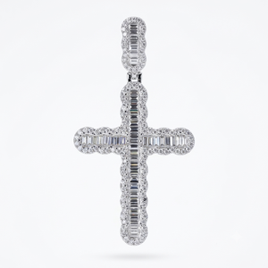 Pendentif unisexe tendance personnalisé Hip Hop en argent 925 plaqué or avec moissanite, motif croix de Jésus glacée, idéal pour les fêtes religieuses chrétiennes - Product Image 1
