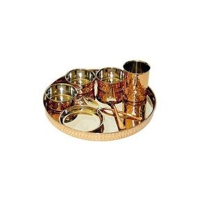 Tendance Qualité Laiton Cuivre Ensemble Assiette Bol Verre Dîner Ensemble Vente Chaude En Gros Articles Utiliser Pour La Maison De Mariage Retour Articles De Cadeaux - Product Image 5