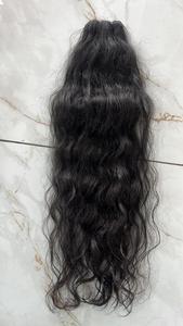 Paquete de extensión de trama de cabello humano crudo indio atado a mano de calidad premium de lujo sin procesar con textura ondulada en venta - Product Image 3