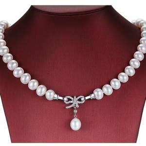 High Quality 6-7mm Round Freshwater Pearl Necklace Non-Nuclear with Star Buckle <b>Magnetic</b> Clasp Good Clean Quality - Product Image 1
