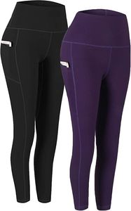 High Waist Women Leggings Full Length Solid Color Stretch Breathable Quick Dry <b>Tummy</b> <b>Control</b> Sporty Yoga Pants Keep Warm Pockets - Product Image 4