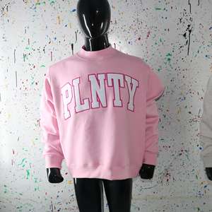 Sweat-shirt à col montant PLNTY PINK 100% BLANC avec broderie appliquée, col large, CLUSH SPORTS - Product Image 5