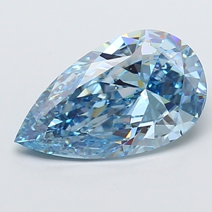 Diamante azul suelto de lujo, forma de pera, 5.05 a 5.10 quilates, color intenso y llamativo, claridad VS1, para joyería fina y diseños personalizados. - Product Image 1