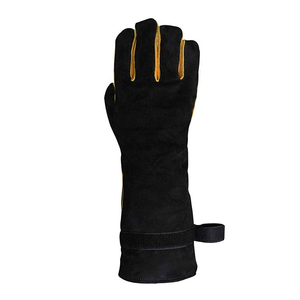 Gants de soudage en cuir de vachette pleine fleur robustes, résistants à la chaleur, avec manchette longue pour usage industriel - Product Image 2