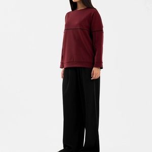Sweat-shirt à col rond coupe classique, service OEM, couleur unie, confortable, vêtement d'automne, sweat à capuche pour femme - Product Image 6