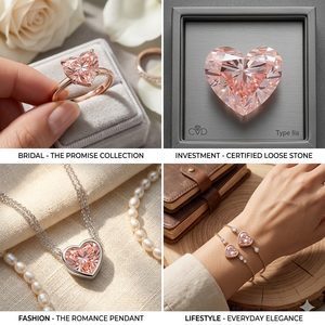 Diamante Radiante de Fantasía Intenso Naranja-Rosa Cultivado en Laboratorio, Corte Maestro, Forma de Corazón, Brillo Modificado, Tonos Excepcionales de Atardecer, CVD IGI - Product Image 5