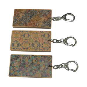 Floral Wooden Key Chain Key <b>Ring</b> Decorative Gift for Presents and Souvenir - Product Image 3