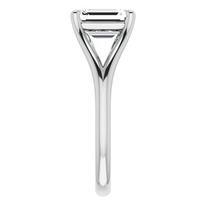 Classic <b>Emerald</b> Cut Moissanite Engagement <b>Ring</b> 925 Sterling <b>Silver</b> Split Shank Solitaire <b>Ring</b> Customized Wedding <b>Ring</b> For Her - Product Image 5