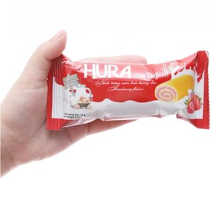 Rouleau suisse Hura saveur fraise 180g, gâteau à la crème de fraise moelleuse, prix compétitif, exportation en gros - Product Image 2