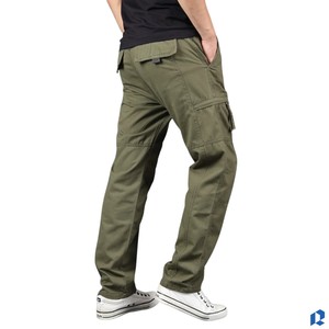 Pantalones Cargo Rectos Ligeros para Hombre, Duraderos, Ecológicos, Transpirables, Casuales, de Estilo Urbano, en Poliéster/Algodón Oscuro, Personalizables - Product Image 3