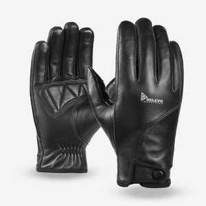 Gants en cuir de vachette véritable de première qualité pour hommes, doux et respirants, pour un usage quotidien, hiver, extérieur, moto - Product Image 6