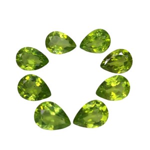 Piedras preciosas de peridoto verde natural en forma de pera, piedra de peridoto suelta para la fabricación de anillos, pendientes y joyería. - Product Image 5