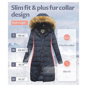Women's Long <b>Winter</b> Faux Fur <b>Coat</b> <b>Thick</b> Insulated Puffer Jacket with Detachable Hood Warm Stylish Outerwear for Cold Weather - Product Image 4