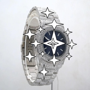 RUDRA JEWELS WATCHES นาฬิกาสแตนเลสสตีลสุดหรู โมอิสซาไนต์ กลไกจักรกล สปอร์ต สง่างาม วินเทจ คริสตัลทรงสี่เหลี่ยม - Product Image 1