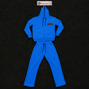 Ensemble de survêtement bleu pour homme, sweat-shirt à capuche et pantalon de jogging de qualité supérieure, tenue décontractée de style streetwear, ensemble deux pièces assorti, sport urbain moderne - Product Image 5