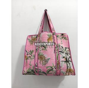 Bolsa de Mano de Lona Pintada a Mano con Estampado de Tigre, Estilo Bohemio, Gran Capacidad, Abertura Superior, Bolsa de Compras - Product Image 1