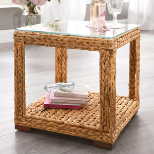 Mesa Auxiliar Vintage de Jacinto de Agua para Sala de Estar, Mesas Auxiliares Únicas Tejidas a Mano por Fábrica Vietnamita B2B - Product Image 4