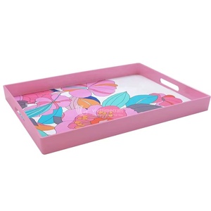 Plateau de luxe en laque fait main, plateau de service et de rangement rectangulaire inspiré du design singapourien Vente en gros - Product Image 2