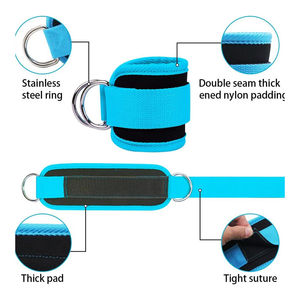 Spandex Nylon Eco-Friendly Customized Colors Padded <b>Adjustable</b> Double D-<b>Ring</b> Non-Slip Heavy Duty Breathable Ankle Straps Gym - Product Image 3
