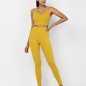 Ensembles de yoga pour femmes sur mesure, taille élastique, haute qualité, service OEM, prix raisonnable - Product Image 3