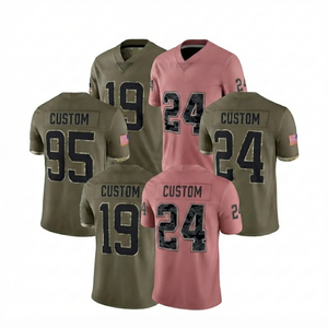 Custom Wholesale Football Jersey OEM American Football Uniform Green Pink Camo Number <b>Athletic</b> Practice Apparel Anti-Bacterial - Product Image 1