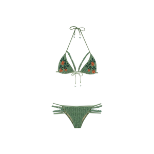 Conjunto de Bikini Negro con Detalle de Borlas, Mini Conjunto de Dos Piezas, Escote Halter y Braguita con Tirantes, Traje de Baño Ajustado - Product Image 2