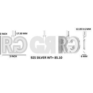 Collar de Plata 925 con Colgante de Moissanita con Letra RG Personalizada, Estilo Hip Hop, Joyería Iced Out - Product Image 1
