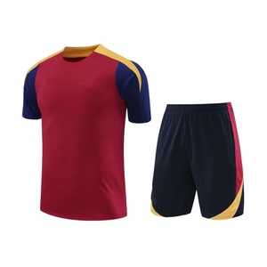 Custom Sublimated <b>Soccer</b> Jersey Set Men's Red Blue Color Block Short Sleeve Moisture Wicking Football Uniform Adult All Seasons - Product Image 1
