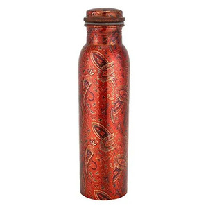 Bouteille d'eau en cuivre martelé pur avec bouchon en cuivre, bouteille en cuivre indienne faite à la main, prix de gros - Product Image 3