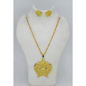 <b>Ethnic</b> Gold Plated Alloy Earring Chain Pendant Set Trendy Traditional Inspired Export Designer Jewelry Pendant Set Chain Earring - Product Image 5