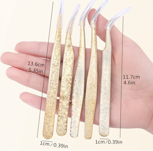 Professional Stainless Steel Eyelash Extension Tweezers Set with Anti-Slip Handle for <b>Volume</b> and Isolation Lash Application - Product Image 4