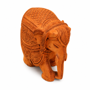 Handcrafted Wooden <b>Elephant</b> Statue | Intricately Carved Decorative <b>Elephant</b> Figurine | Traditional Wooden Home Office <b>Decor</b> - Product Image 3