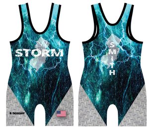 Maillot de lutte unisexe sans manches en polyester à impression par sublimation, vêtement de compression ajusté avec lettrage, pour le fitness - Product Image 5