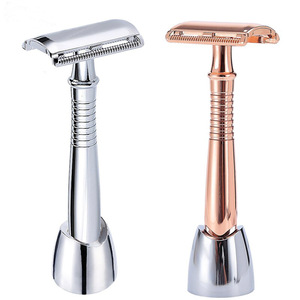Double Edge Shaving <b>Razor</b> Stainless Steel Safety <b>Razor</b> Reusable Manual Beard <b>Razor</b> For <b>Men</b> Professional Wet Shaving Tool - Product Image 1