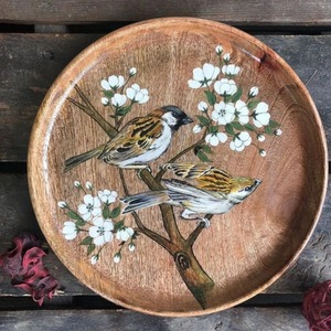 Assiette décorative ronde en porcelaine émaillée peinte à la main, motif floral de lotus et déesses traditionnelles, idéale pour la cuisine – Meilleure vente - Product Image 5