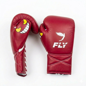 Guantes de Boxeo Rojos Personalizados con Diseño de Ojos de Dibujos Animados, Guantes Profesionales de Boxeo y Muay Thai, Guantes de Competición de Kickboxing - Product Image 1