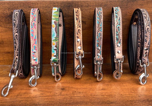 Correa de cuero duradera para perros, cuero de vaca, entrenamiento para caminar para perros medianos y grandes, suministros para mascotas, correas para perros resistentes - Product Image 4