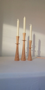 Juego de 3 portavelas de madera, estilo candelabro, para velas de columna - Product Image 3