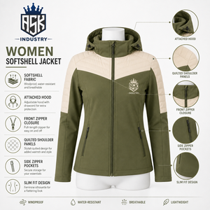เสื้อแจ็คเก็ตซอฟต์เชลล์สำหรับผู้หญิง ผสมผสานเนื้อผ้านุ่ม สวมใส่สบาย ยืดหยุ่นได้ดี และดีไซน์ใช้งานได้จริง สำหรับกิจกรรมกลางแจ้ง การเดินทาง และสไตล์ประจำวัน - Product Image 5