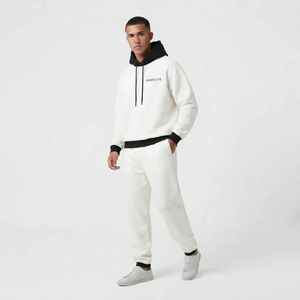 Survêtement blanc pour homme Hawkeye, à capuche, long, avec cordon de serrage, poche, coupe ample, couleur unie, 100% coton, vêtements d'automne - Product Image 4