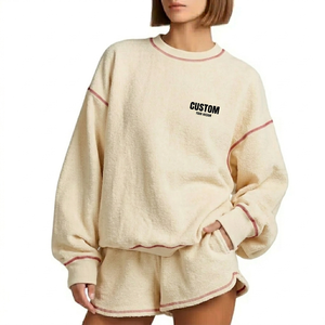 Mock Neck <b>Top</b> <b>With</b> Shorts Comfort Fusion Women Warm Cozy <b>Feather</b> Touch Relaxed Wear Everyday Style Apparel - Product Image 1