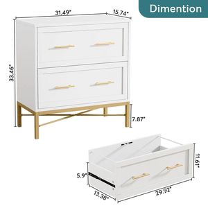 ตู้เก็บเอกสารสำนักงานแบบสองลิ้นชัก พร้อมที่วางเครื่องพิมพ์และอุปกรณ์เก็บรูปภาพ สำหรับใช้งานในสำนักงาน - Product Image 6