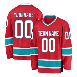 Camiseta Deportiva de Hockey sobre Hielo Elite Negra y Roja, Transpirable, Ligera, de Manga Larga, que Absorbe la Humedad, para Equipo Deportivo - Product Image 2