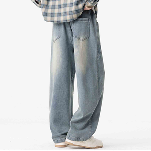 Jeans baggy pour homme avec logo personnalisé OEM, coupe large, style skater, hip hop, skateboard, jeans décontractés, pantalon en denim ample, streetwear Y2k - Product Image 3