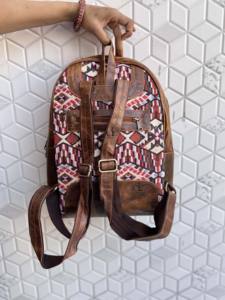 Nueva Llegada, Mochila de Cuero Auténtico Hecha a Mano, Mochila de Cuero Jacquard, Mochila Multiusos, Producto al por Mayor - Product Image 3