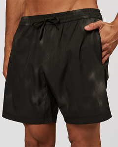 Shorts de bain noirs pour hommes, séchage rapide, cordon de serrage à la taille, poches, vêtements de bain décontractés - Product Image 6