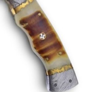 Couteaux de chasse en acier Damas de haute qualité, lame forgée à motifs, pour le camping en plein air, la chasse, le désossage et les usages généraux - Product Image 5